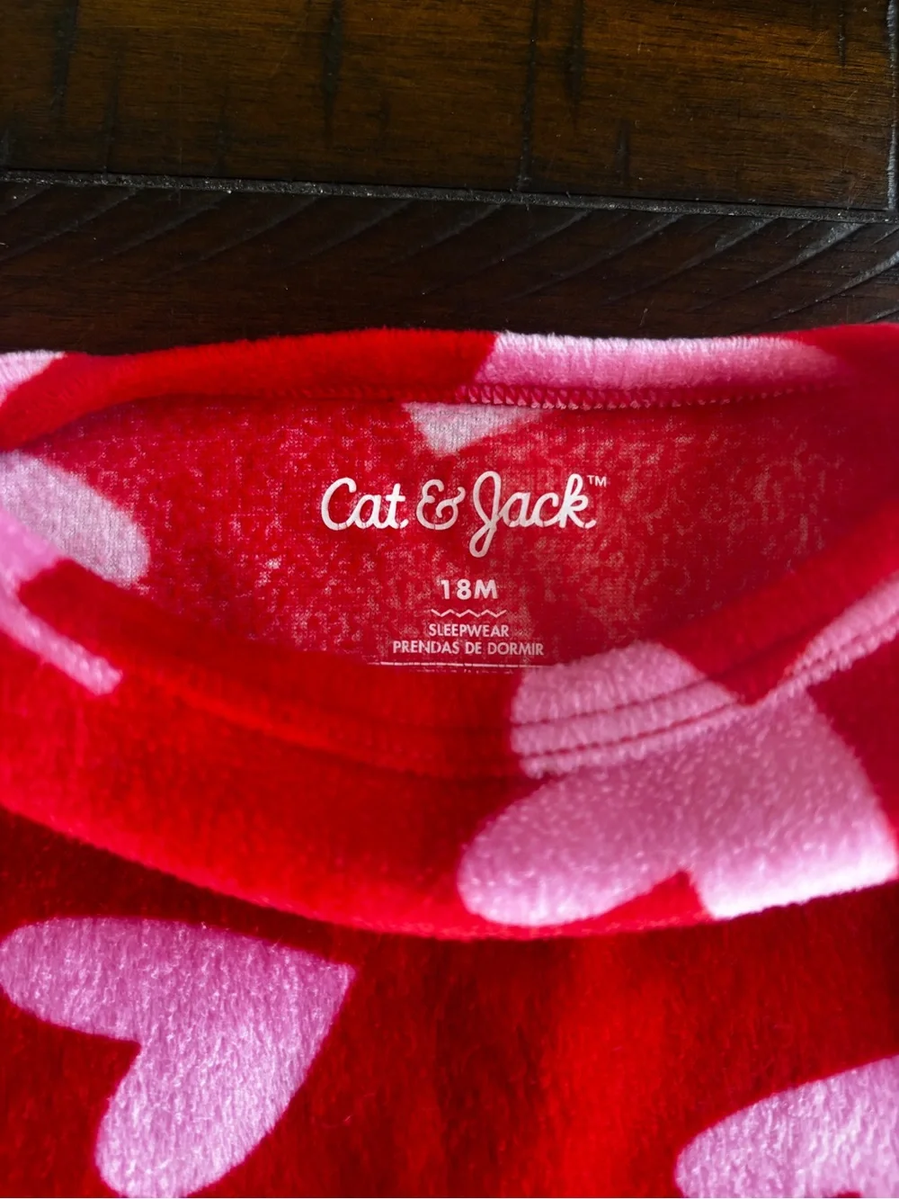 Cat & Jack Red Pajama Set with Pink Heart Print
